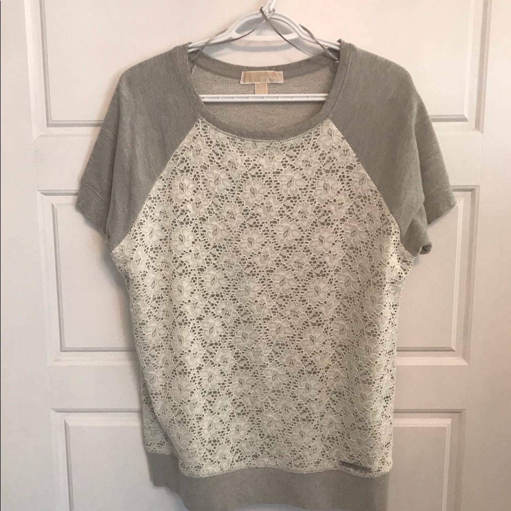 Michael Kors grey and white top
